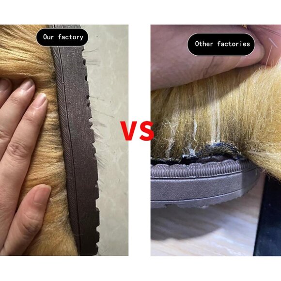 Women's Faux Fur Snow Boots Mid Calf Fuzzy Warm Leather Lined Winter Shoe - Picture 2 of 6